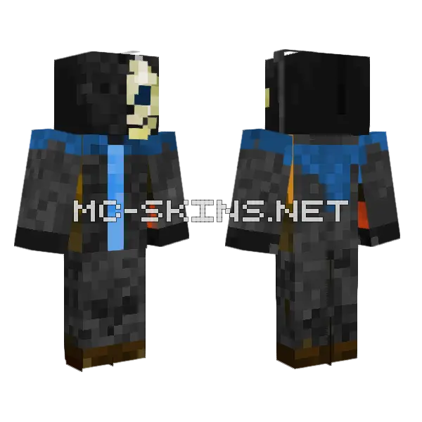 Blue Mage Robes Minecraft skin, front and back