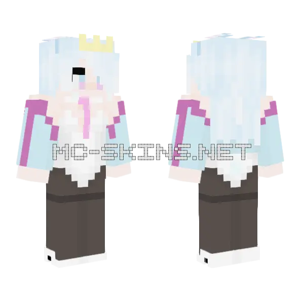 Blue Maid Outfit, front and back
