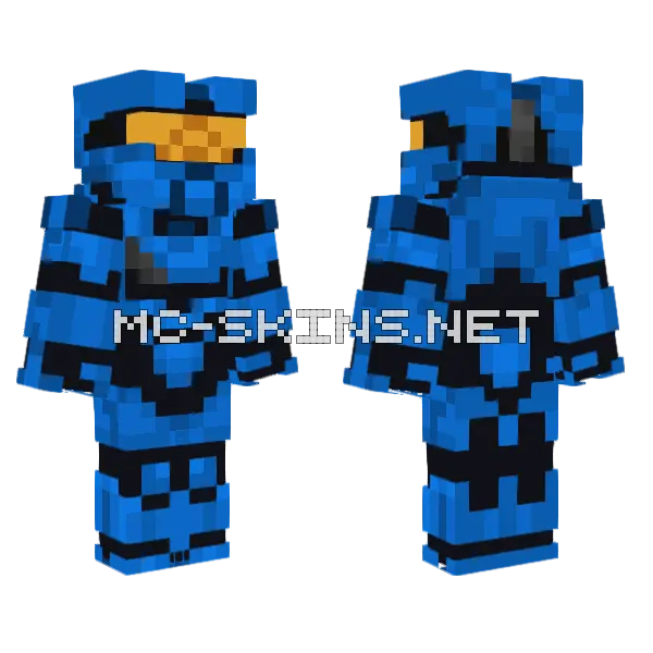 Blue Master Chief Minecraft skin, front and back