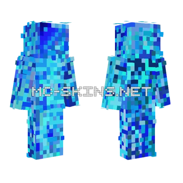 Blue Mess Minecraft skin, front and back