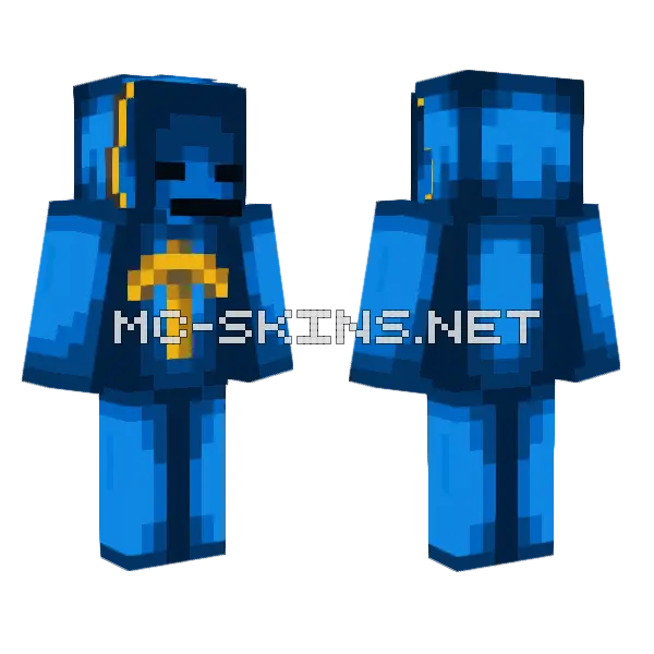 Blue Miner Outfit, front and back