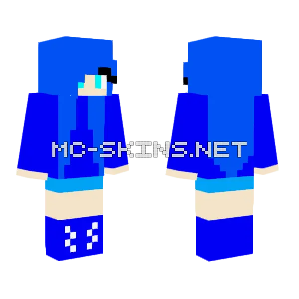 Blue Molly Minecraft skin, front and back