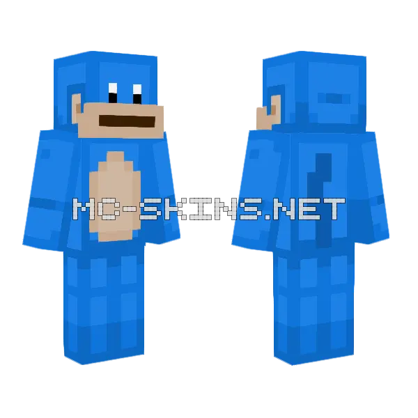Blue Monkey Skin Minecraft skin, front and back