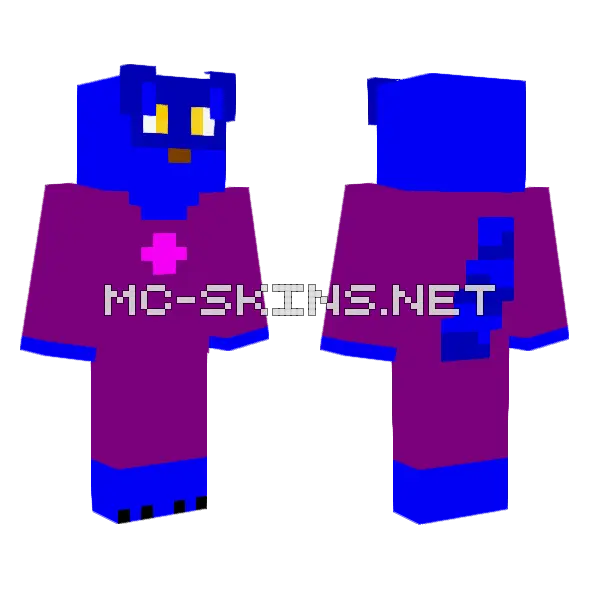 Blue Monster Creature, front and back