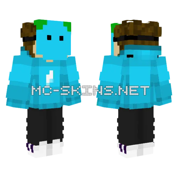 Blue Monster Outfit Minecraft skin, front and back