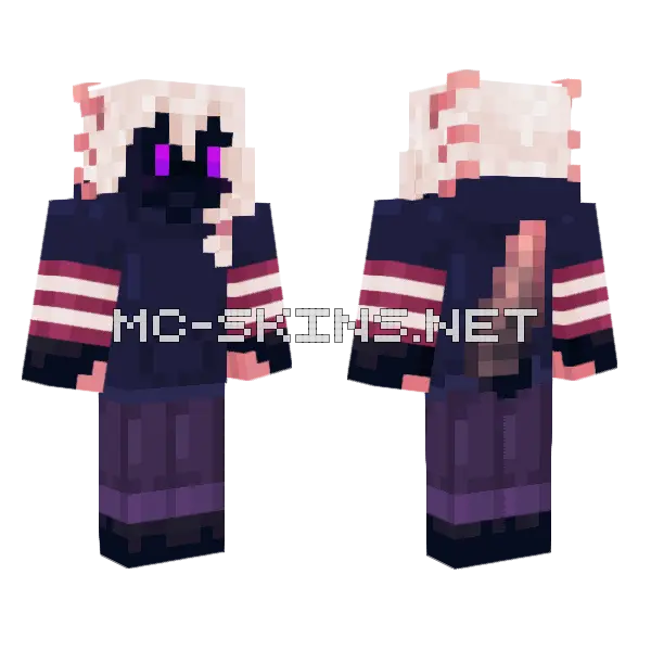 Blue Moon Enderlotl Minecraft skin, front and back