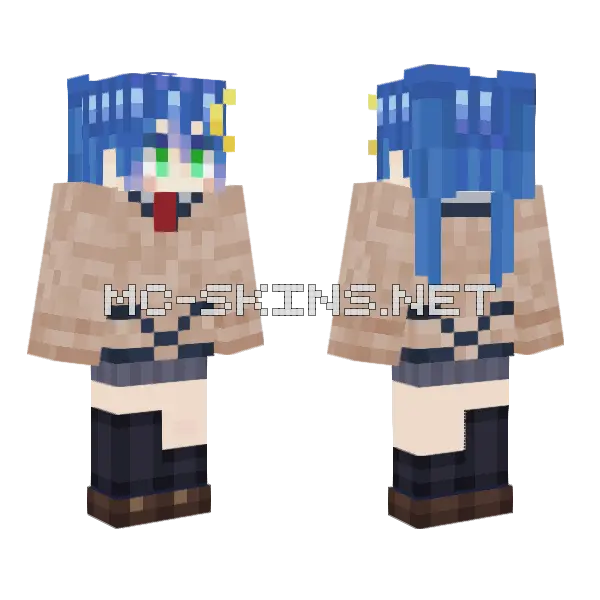 Blue Moon Girl Minecraft skin, front and back