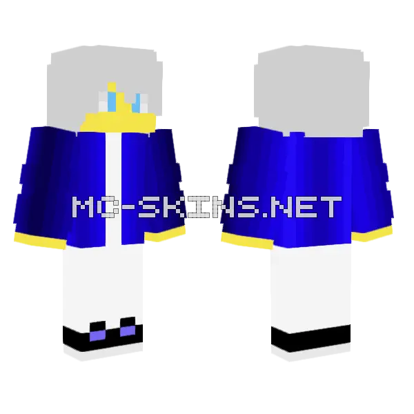 Blue Ninja Minecraft skin, front and back