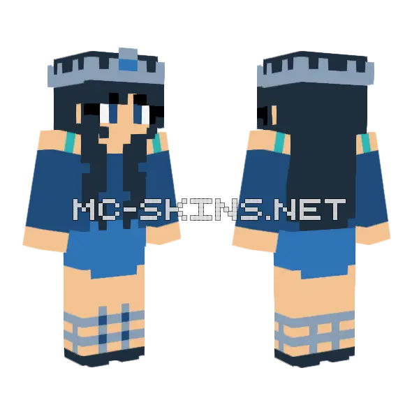 Blue Outfit With Hat Minecraft skin, front and back