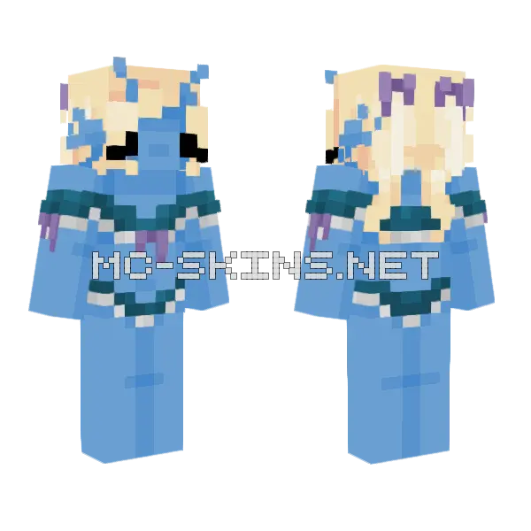 Blue Overalls Girl, front and back