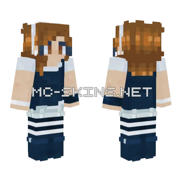 Blue Overalls Girl, front and back