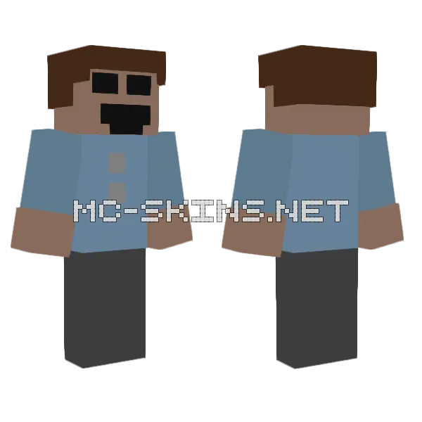 Blue Overalls Kid, front and back