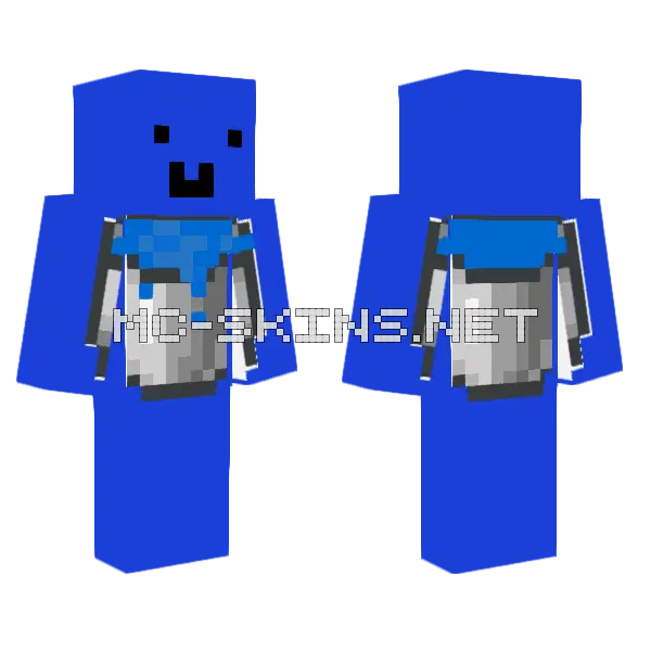 Blue Paint Bucket Minecraft skin, front and back