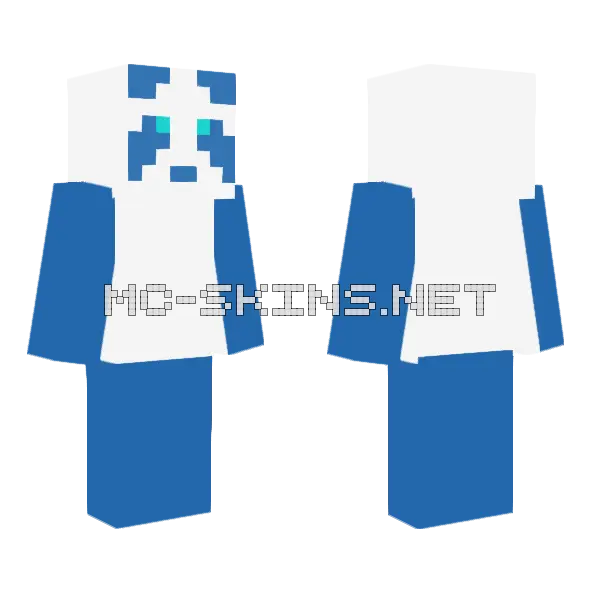Blue Panda Minecraft skin, front and back