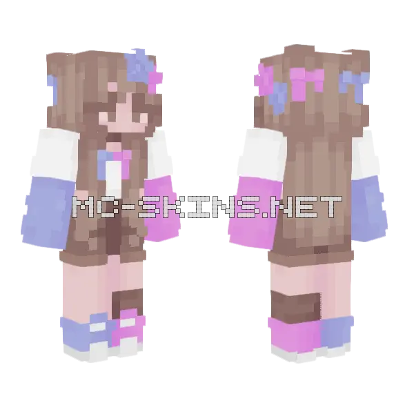 Blue Pink Minecraft skin, front and back
