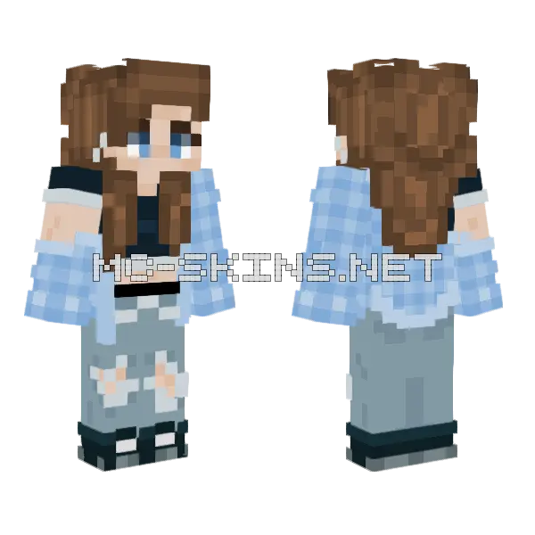 Blue Plaid Girl, front and back