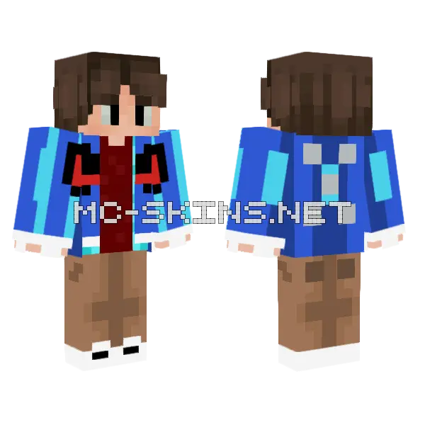 Blue Plaid Jacket, front and back
