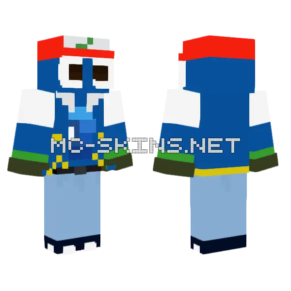 Blue Pokemon Minecraft skin, front and back