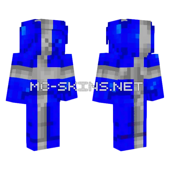 Blue Present Steve Minecraft skin, front and back