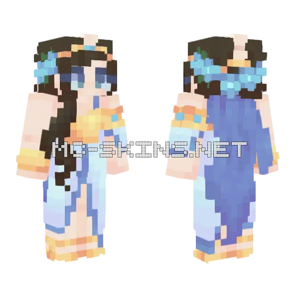 Blue Queens Minecraft skin, front and back