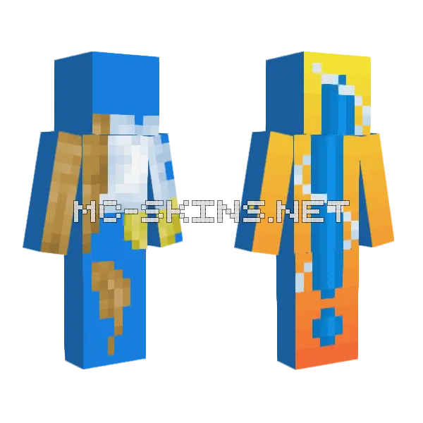 Blue Rain Cloud Minecraft skin, front and back