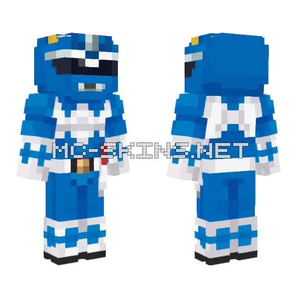 Blue Ranger MM Power Rangers Minecraft skin, front and back