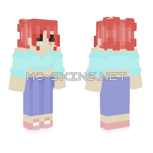 Blue Raspberry Minecraft skin, front and back