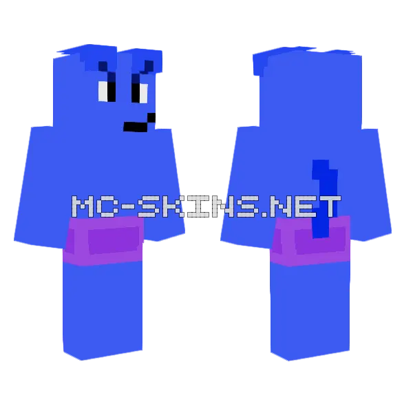 Blue Riggy Minecraft skin, front and back
