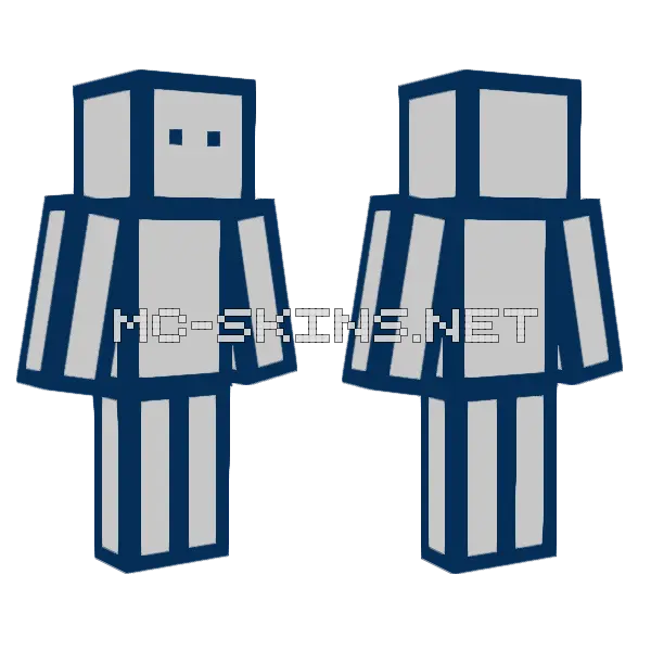 Blue Robot Minecraft skin, front and back
