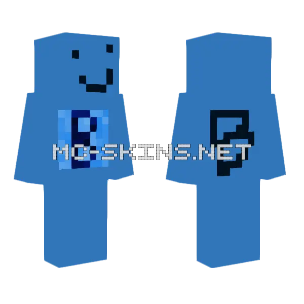 Blue Robot Buddy, front and back