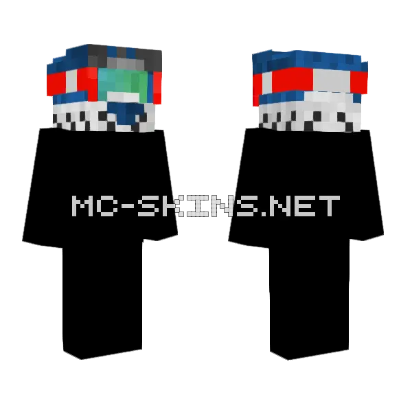 Blue Robot Guard Minecraft skin, front and back