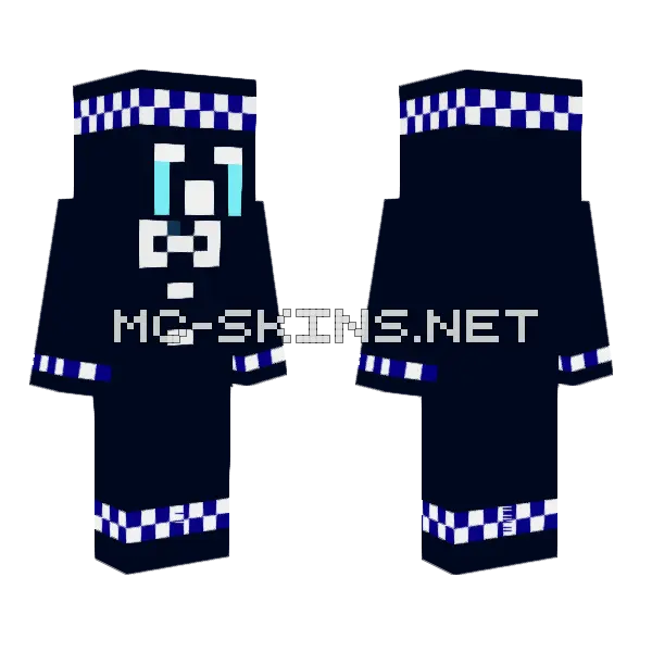 Blue Robot Guard Minecraft skin, front and back