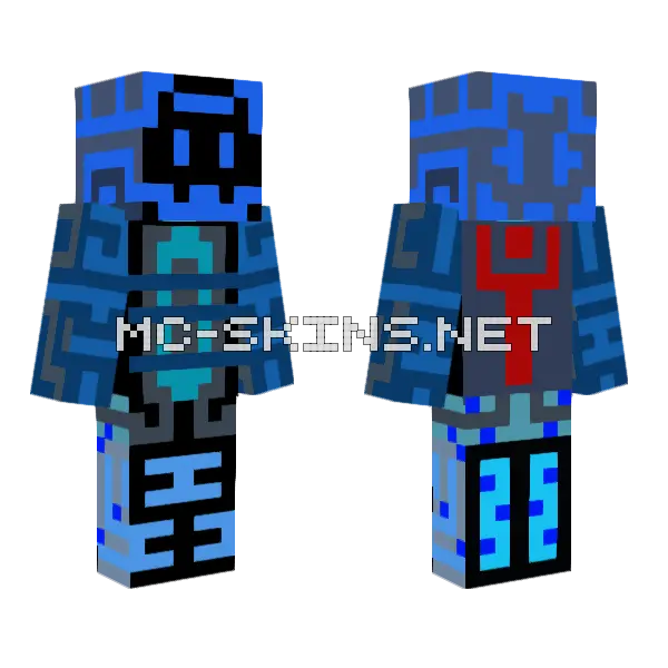 Blue Robot Skin Minecraft skin, front and back