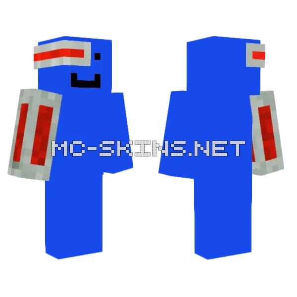 Blue Robot Suit, front and back