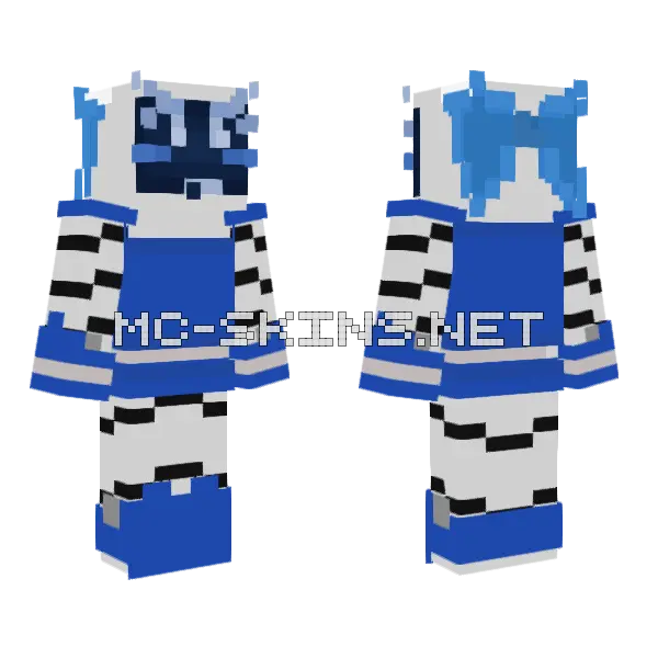 Blue Robot Suit, front and back