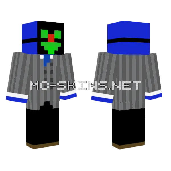 Blue Robot Suit, front and back