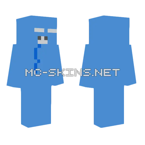 Blue Robot Warrior, front and back