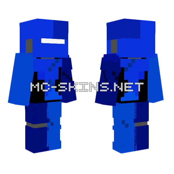 Blue Robot Warrior, front and back