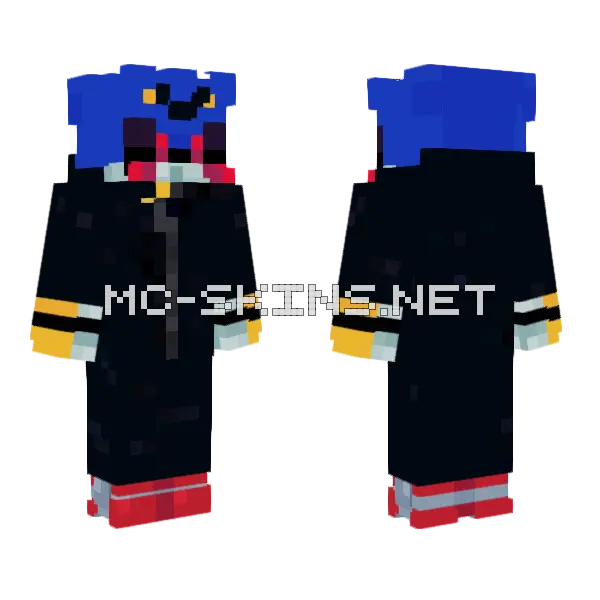 Blue Robotic Character, front and back
