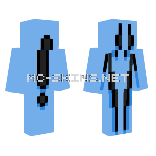 Blue Robotic Suit, front and back