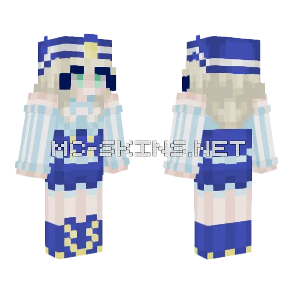 Blue Sailor Outfit Minecraft skin, front and back
