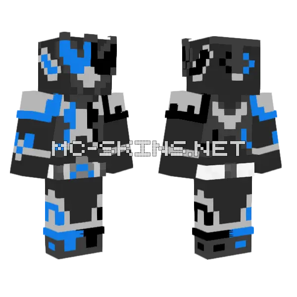 Blue Savior Minecraft skin, front and back