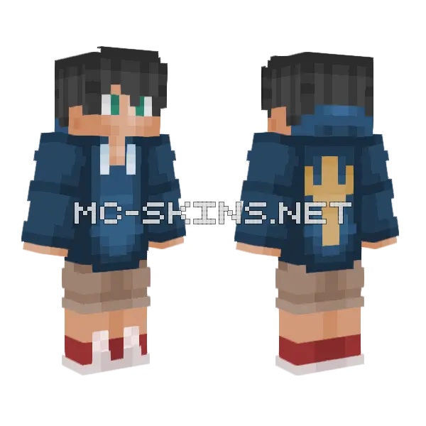 Blue School Uniform Minecraft skin, front and back