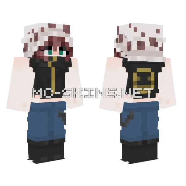 Blue School Uniform Girl Minecraft skin, front and back