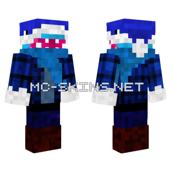 Blue Shark Creature, front and back