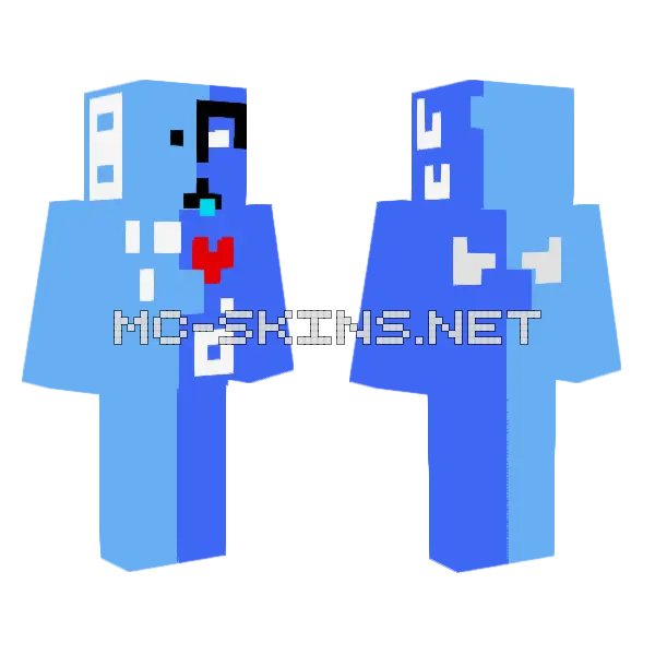 Blue Shark Outfit, front and back