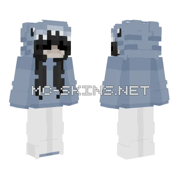 Blue Shark Suit Minecraft skin, front and back