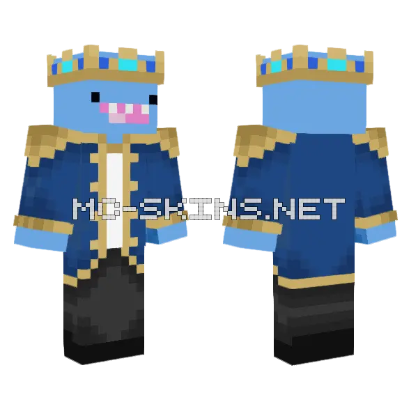 Blue Sharky Minecraft skin, front and back