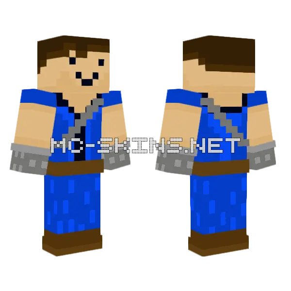 Blue Shirt Gmodifire Minecraft skin, front and back