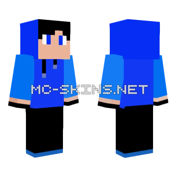 Blue Simple Pro Minecraft skin, front and back